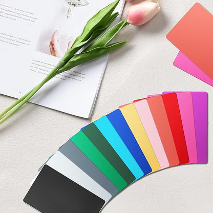 Thick Multi-Colors Aluminum Metal Business Cards Anodized aluminum 86 X 54 X 0.8 mm 15 pcs Include Protector Sleeves(Frosted)