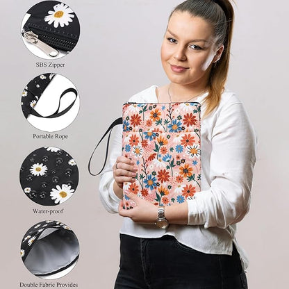 DSIUE Book Sleeve Book Protector Book Lovers Gifts Book Covers for Paperbacks with Zipper,11.4 X 9 Inch