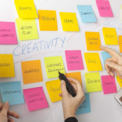 ZCZN 400 Sheets Pop-up Sticky Notes, 3 x 3 Inches, 4 Pads Bright Color Self-Stick Notes, 100 Sheets/Pad, Light Blue