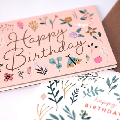 Deluxe Floral Birthday Cards Set - Bulk Assortment with Kraft Envelopes & Round Stickers, Perfect for Women, Baby Showers, Thank You Notes, and Gift Messages - Vibrant Flower Designs on Quality Paper.
