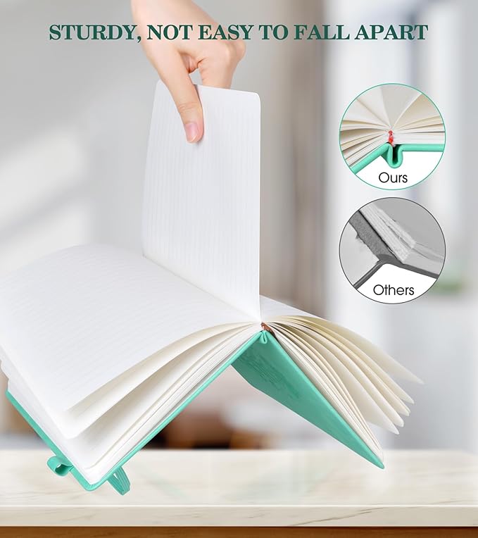 Lined Journal Notebook for Women, Hardcover Leather Journaling Notebooks 8.5" x 11", A4 200 Pages Big Journals for Writing, College Ruled Notebook for Work School, Note Taking, Business Diary Green