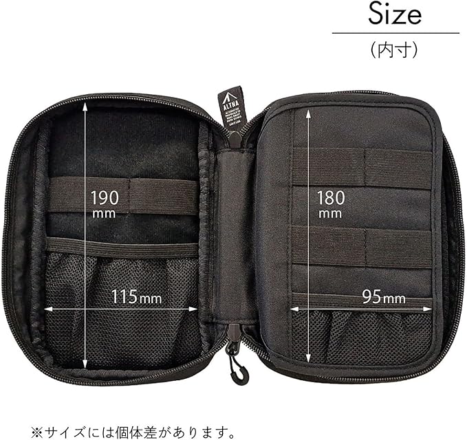 LIHIT LAB Gadget Pouch, Double, 5 x 3.6 x 8.5, Army Green (A7765-22)