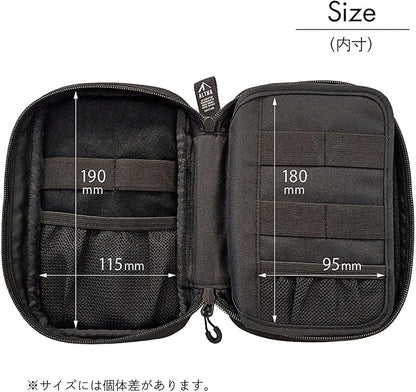 LIHIT LAB Gadget Pouch, Double, 5 x 3.6 x 8.5, Army Green (A7765-22)