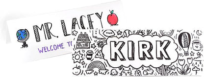 Dry Erase Name Tent Table Cards 8.5" x 3" (30 Pack) Reusable Name Cards, Classroom Name Tags, Wedding Guest Name Tents