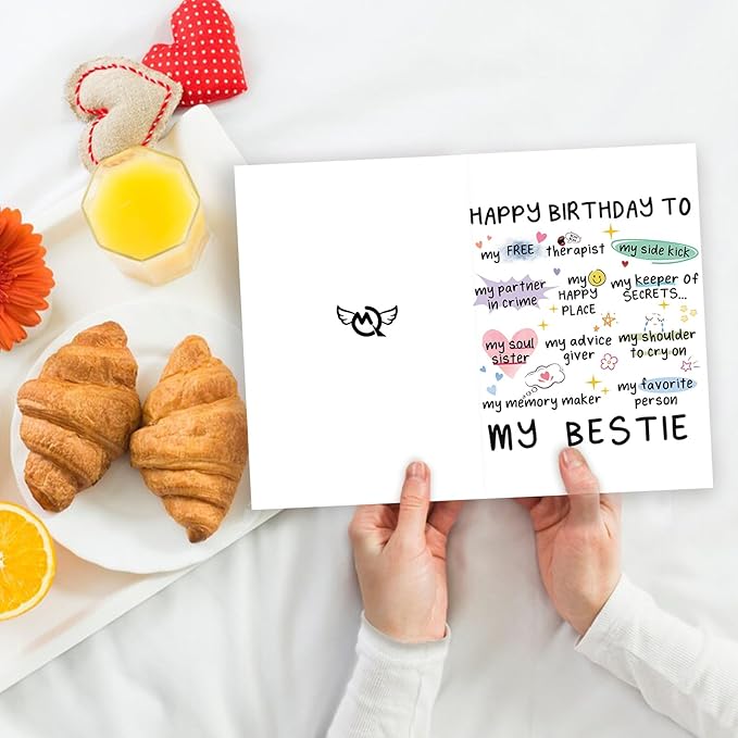 Funny Birthday Card for Women Sister, Happy Bday Gifts for Bestie, Bestie Birthday Card, Friendship Birthday Card, Best Friend Birthday Card,Happy Greeting Card for Niece MQMR-11-BH