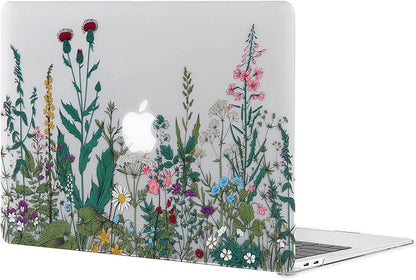 Case for MacBook Air 13.6 inch M3 A3113 M2 A2681 2024 2023 2022 Release with Liquid Display Touch ID, 5 in 1 Plastic Hard Shell&Keyboard Cover&Screen Protector&Webcam Cover, Garden Flower