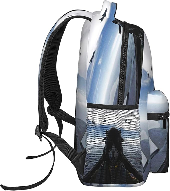 Airplane Aircraft Backpack Fighter Pilot Travel Laptop Backpacks Ruckasck Book Bags Plane School Bag for Boys Girls Kids Childrens Teenager