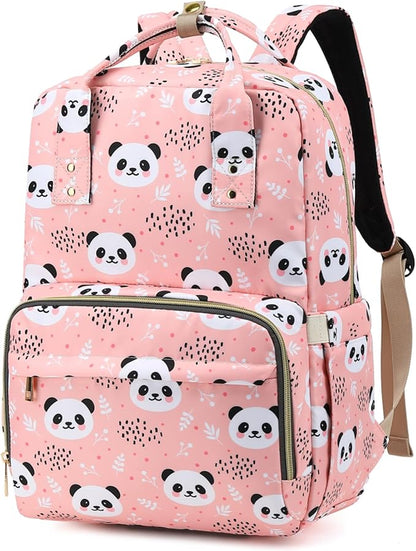 Panda Laptop Backpack College Bookbag School Backpack for Women Girls, Travel Backpack 15.6 Inch Computer Backpacks (Pink)