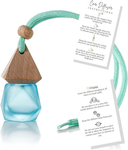 Car Diffuser Instruction Cards | Physical Printed 2" x 3.5" inches Business Card Size | Car Diffuser Supplies | White with Black Design