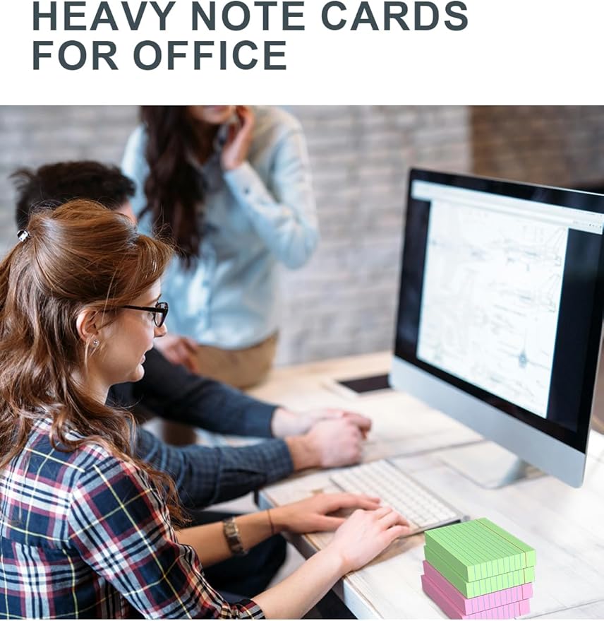 Pink Index Cards 4x6 Inch - 160 Pack, Ruled Index Flash Cards for Studying, Lined Large Pink Note Cards 4" x 6" Colorful, Heavy Colored Flashcards 4 x 6 Notecards for Office & Teaching Supplies