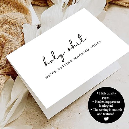 Set of 2 Funny Wedding Gift Cards, To My Groom Bride On Our Wedding Day Card, Wedding Day Vows Card for Wife Husband.（HOLY B）