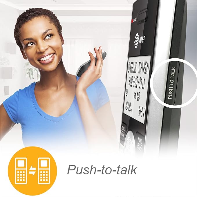 AT&T CL82507 DECT 6.0 5-Handset Cordless Phone for Home with Answering Machine, Call Blocking, Caller ID Announcer, Intercom and Long Range, Silver (CL82507)