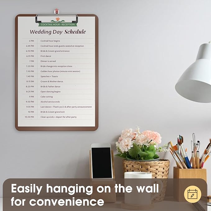 Plastic Clipboards 2 Pack, A4 Brown Clip Board 8.5x11 for Classroom, Students, Kid, Woman, Size 9" x 12.5" with Low Profile Clip, Office & School Supply