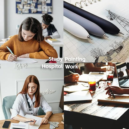 Gel Pens,6 Pcs 0.5mm Fine Point Black Ink Pens With Smooth Writing,Quick Dry Pens For Journaling,Nurse Aesthetic Pens,Office School Supplies for Men Women Student(Black Gray White)