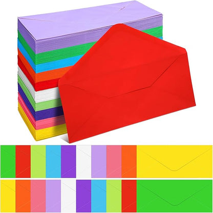 500 Pcs #10 Business Envelopes Adhesive Standard Envelopes Colored Envelopes for Office Check Invoices Letters Letterhead Invitations Announcements 4-1/8 x 9-1/2'' (Cute Color)