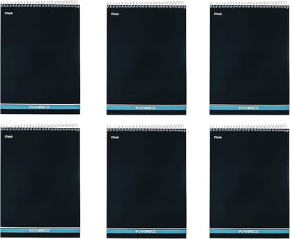 Mead Cambridge Notebook, Wirebound Notepad, Stiff-Back, 8.5 x 11 inches, White, 6 Pack (59882)