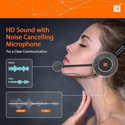 IPD IPH-255 Phone Headset with Noise Cancelling Microphone for Office and Call Center-Compatible with Avaya 1608 1616 9601 9608 9611 9611G 9620 9621 9630 9631 9640 9641 9650 9670 J139 J159 J169 J179