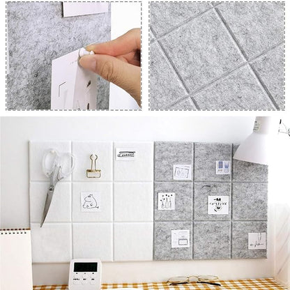 Large Cork Board Felt Board Tiles for Walls with 30 Push Pins, 11.8"x11.8" Pack of 12 Pin Board Notice Boards for Home Office Kitchen, Bulletin Board Wall Tiles for Photos Memos