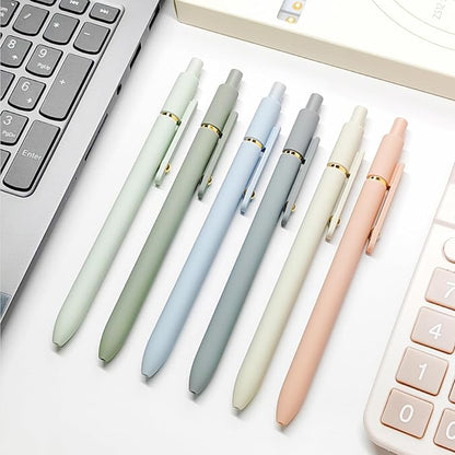 UIXJODO 12 Pcs Gel Pens 0.5mm Quick Dry Black Ink Pens Fine Point Smooth Writing Pens, Cute Office and School Supplies Gifts for Women Teacher Students (12 Pcs Morandi and Vintage Gold)