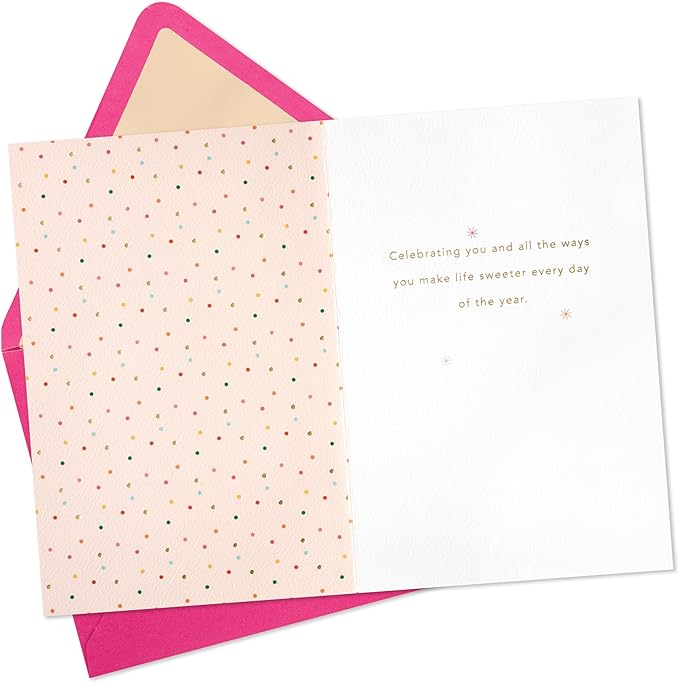 Hallmark Signature Birthday Card for Her (Sparkly Birthday Cake)