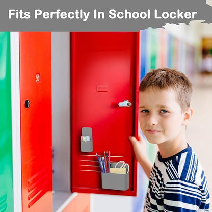 Magnetic Pen Holder,2 Pack Magnetic Dry Erase Marker Holder with Generous Compartments,Strong Magnet Storage Marker Pen Pencil Organizer for Refrigerator,Whiteboard,Locker Accessories