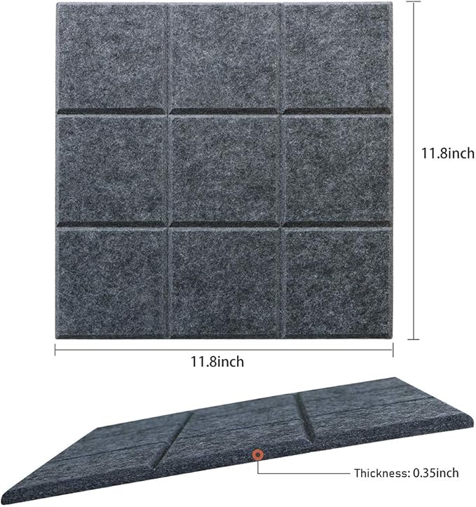 Large 11.8"x11.8" Felt Board Tiles for Wall with 30 Push Pins, Pack of 6 Pin Board Notice Boards for Home Office Kitchen, Bulletin Board Wall Tiles for Photos Memos