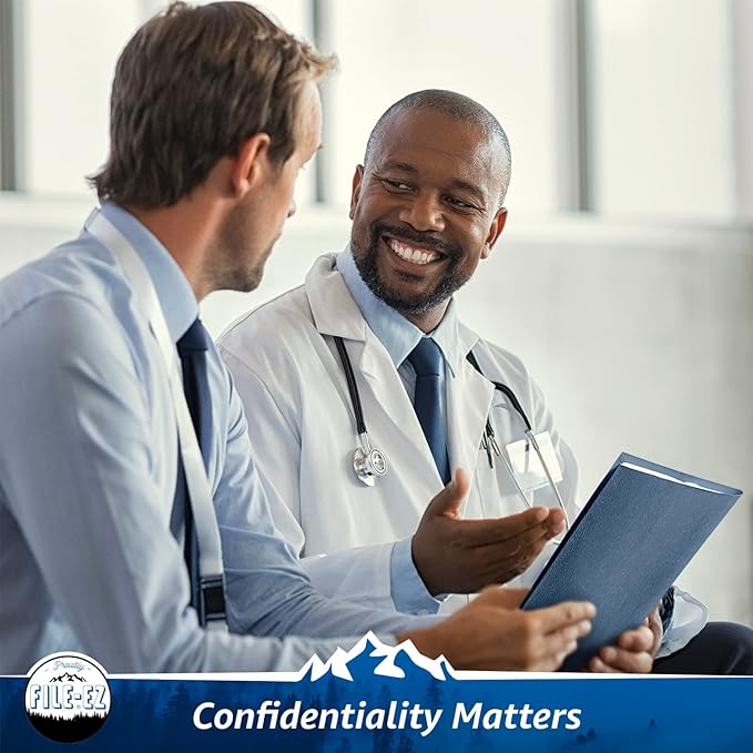 FILE-EZ Two-Pocket Folders, Assorted Colors, 25-Pack, Textured Paper, Letter Size (EZ-32500)