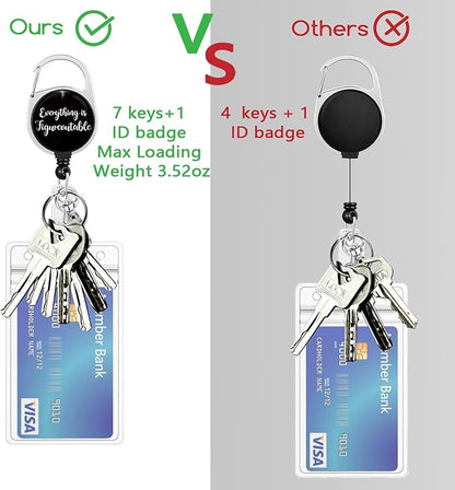 Gctriki Motivational Badge Reel Retractable with Carabiner Clip, Inspirational Work ID Holder Retractable Clip, Cute Nurse Teacher ID Card Holder Badge Keychain, Everything is Figureoutable