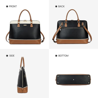 Telena Laptop Tote Bag for Women, 15.6 Inch Shoulder Tote Bag Leather Briefcase for Women, Large Capacity Handbag Bags