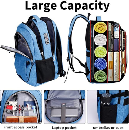 SHRRADOO Travel Laptop Backpack, Business Anti Theft Slim Durable Laptops Backpack with USB Charging Port, College High School Computer Bag Gift for Men Women Fits 16.3 Inch Notebook