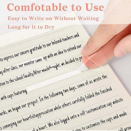 Temiary 6Pcs Mini White Out Tapes for Instant Correction, Cute Whiteout for Writing, Aesthetic Correction Tape Set Easy To Use for Students School Office Supplies (Pink)