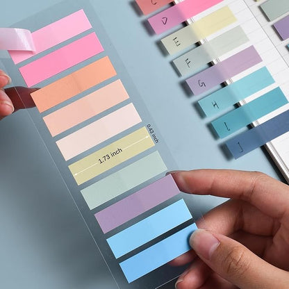 Lysas 1200pcs Page Markers, Morandi Sticky Note Tabs Colored Translucent Writable and Repositionable Book Flags Tabs Strip Index Page Tabs