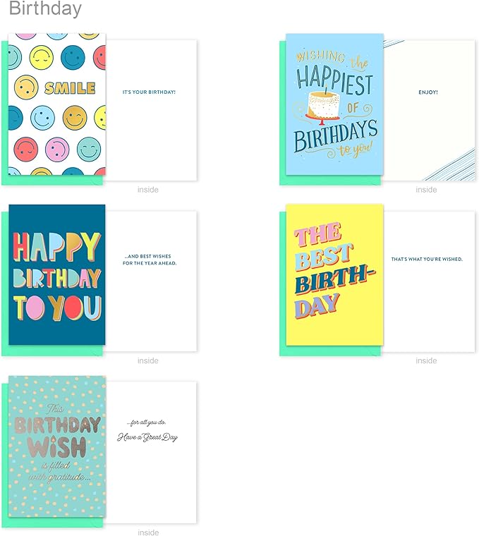American Greetings 25-Count Birthday Card Assortment with Envelopes, Seals, and Storage Box (Celebrate)