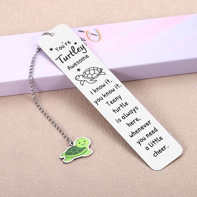 Booktok Gifts, Turtle Bookmark Gifts, White Elephant Gifts, Sea Turtle Gifts for Women, Turtle Gifts for Women, Turtle Lovers Gifts, Cute Book Marks for Reading Women, Cheer up Gifts, Turtle Stuff