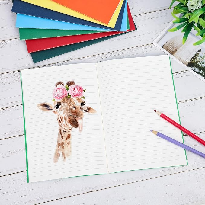 LABUK 24pcs A5 Journals Notebooks Bulk, 5.5x8.5in Lined Notebook Bulk, Colors Journal for Writing, Office, School 60 Pages