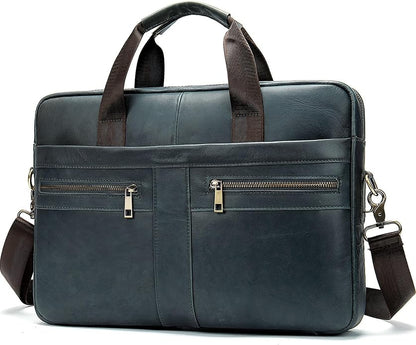 Leather Briefcase for Men, 15.6-16.1 inch Laptop Bag, Vintage Handmade Messenger Bag