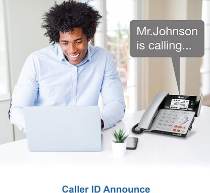 AT&T TL86103 2-Line Corded/Cordless for Small Business with Answering Machine, 2-Mailboxes, Connect-to-Cell, Caller ID Announcer, Intercom, Line-Power, Long Range & Expandable to 12 Handsets