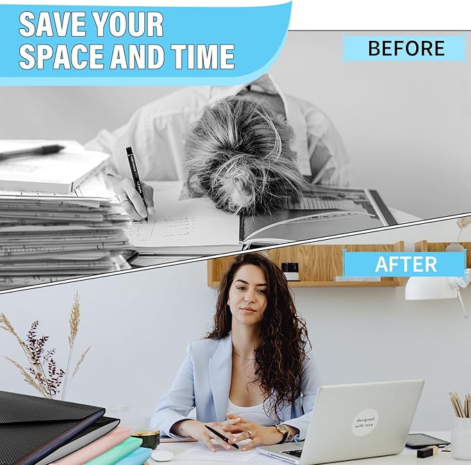 Nicecho Expanding File Folder, 7 Pockets Accordion File Organizer, A4 Letter Size Paper Document Receipt Organizer Accordian Filing Folder for Classroom, Home, Office and Travel (Blue)