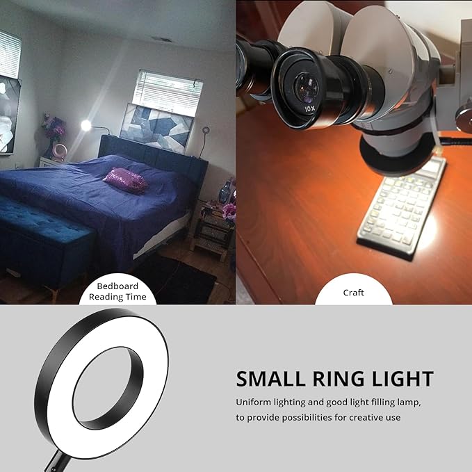 Desk Clip on Lamp for Reading Home Office, 10 Dimmable Brightness 3 Modes, Clamp Light for Bed Headboard, Craft