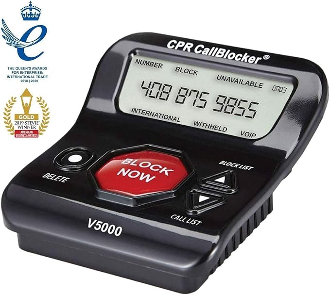 CPR V5000 Call Blocker for Landline Phones, Home Phones, Cordless Phones – Stop All Unwanted Calls, Robocalls, Scam Calls at a Touch of a Button - Join Over 1 Million Satisfied Customers