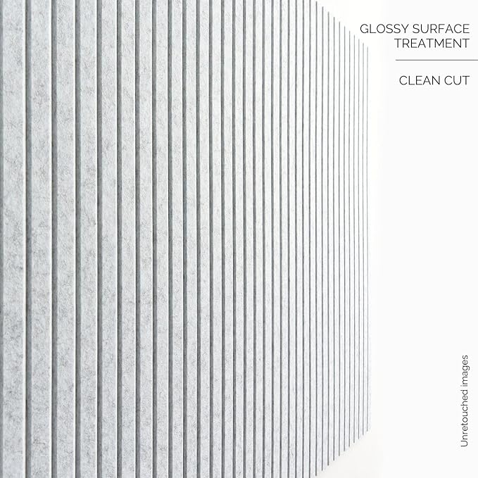 Large Cork Board for Office Black Felt Board Alternative - Slat Wall Paneling, Felt bulletin board tiles for office wall decor, Push pin board Wall organizer for office -12-Pack (Marble White)