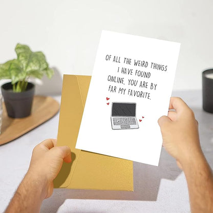 Funny Online Dating Love Card, Internet Dating Anniversary Card, Valentines Day Card for Him Her, 1 Year Anniversary Card for Online Lover