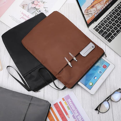 Aliceset 3 Pcs Book Lovers Gifts Book Sleeves with Zipper 11.8 x 9 inch Travel Book Covers Protector Pouch Bag with Pocket Handle Strap for Hardcover Paperback Washable (Black, Dark Brown, Dark Gray)