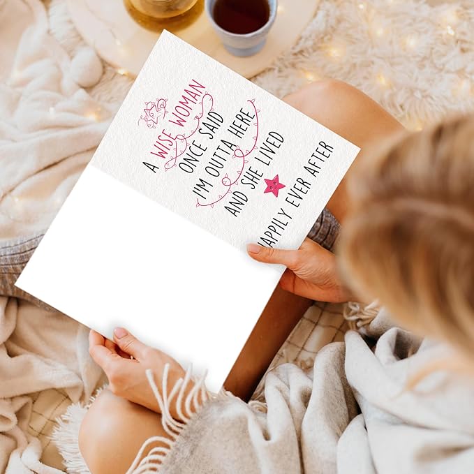 Funny Retirement Card Gift for Women – Hilarious Farewell Card for Coworkers – Best Retirement Gift – 'I'm Outta Here' Quote – Perfect Coworker Leaving Card – Celebrate the Next Chapter