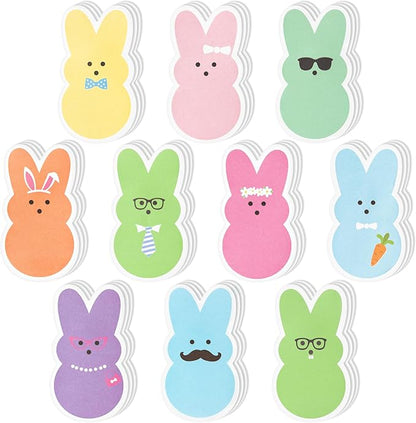 ANGOLIO Easter Bunny Sticky Notes - 30 Pack Easter Candy Bunny Sticky Notes Total 600 Sheets Colorful Bunny Carrot Rabbit Ears Sticky Memo Pads for Sunday School Kids Class Party Favors Goodies Bag