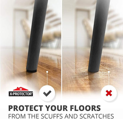Felt Furniture Pads X-PROTECTOR - 48 Premium Floor Protector Chair Felts for Feet Wood Floors Best Hardwood Protect Your Hard Floors! (Black)