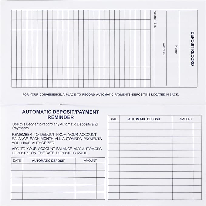 24 Pack Check Register, Checkbook Registers for Personal, Blank Ledger Transaction Registers for Personal or Business, Check Register Book for Checking and Saving Account, Deposit and Credit Card