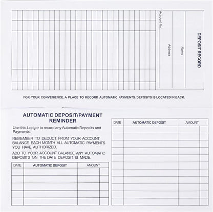 Larger Lines 12 Pack Check Registers for Personal Checkbooks, Blank Checkbook Registers for Personal or Businesses Use, Check Register Books to Log Transaction and Track Payments, Deposits, Finances