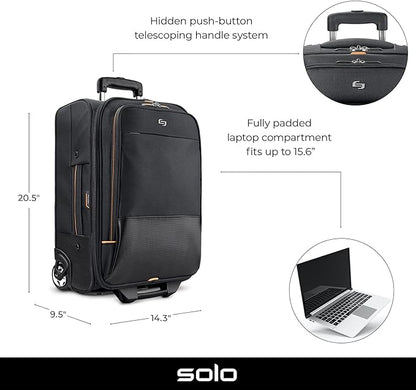 Solo New York Urban Rolling Overnight Case and Laptop Bag, Black, One Size