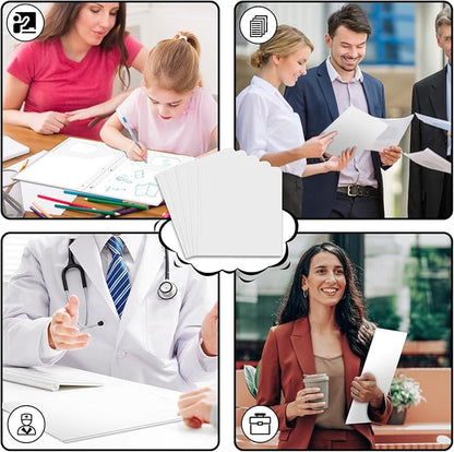 Folders with Pockets,SANXUEWJ 30 Pack Two Pocket Folders Business Card Holder Plastic Folders with Prongs for School Office Filing Cabinet Resume Portfolio (White)